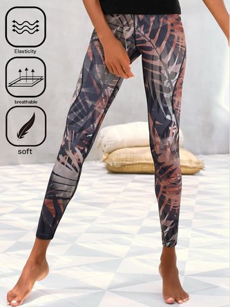 Tight Jersey Casual Plants Legging