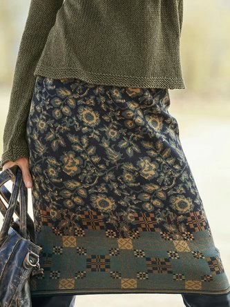 Plus size Casual Ethnic Loose Skirt