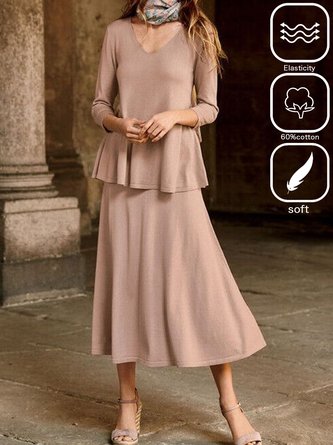 Plain Casual Loose Two-Piece Set