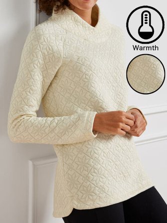 Casual Jacquard Stand Collar Jacquard Sweatshirt