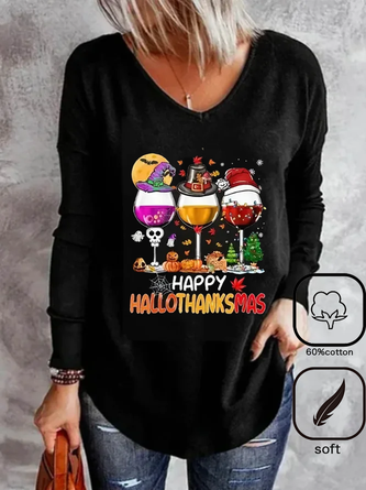 Halloween Loose Jersey Casual T-Shirt