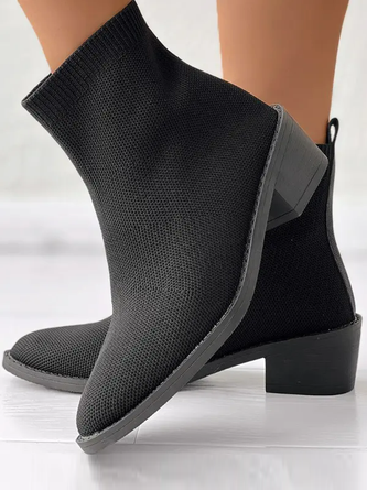 Winter Chunky Heel Cotton-Padded Boots