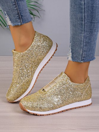 Sparkling Gillter Elasticated Slip On Fashion Sneakers