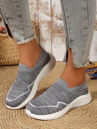 Women Minimalist Slip On High-Elastic Flyknit Sneakers