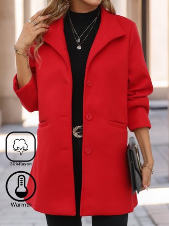 Loose Plain Christmas Casual Lapel Collar Coat