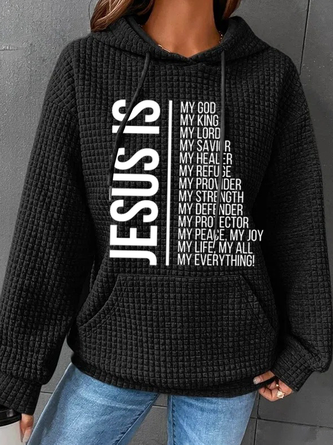 Womens Jesus Is My God Loose Hoodie Simple Hoodie