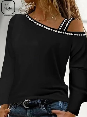 Asymmetrical Casual Plain Shirt