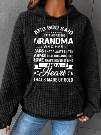 Women’s God Said Let There Be Grandma Who Has Ears That Always Listen Casual Hoodie Loose Hoodie