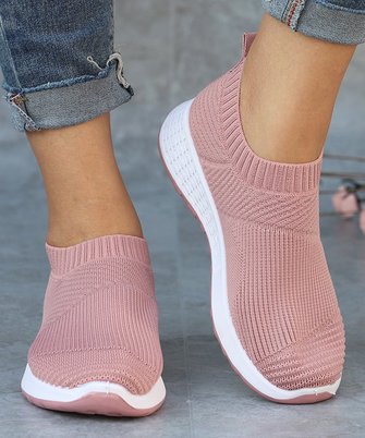 Women Minimalist Mesh Fabric Slip On Sneakers