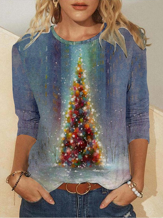 Christmas Tree Casual Regular Fit Long Sleeve Shirt