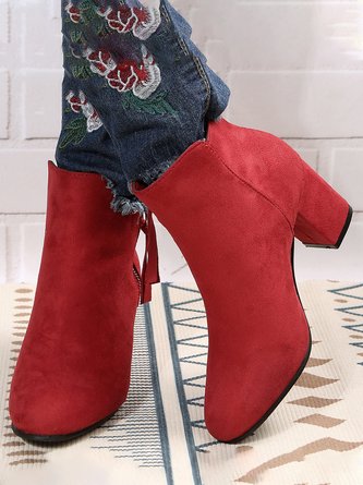 Plain Autumn Faux Suede Fashion Boots