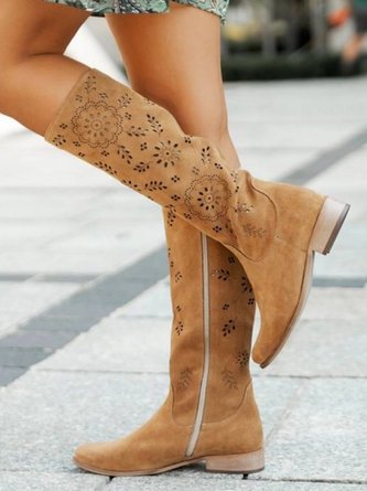 Casual Chunky Heel Riding Boots
