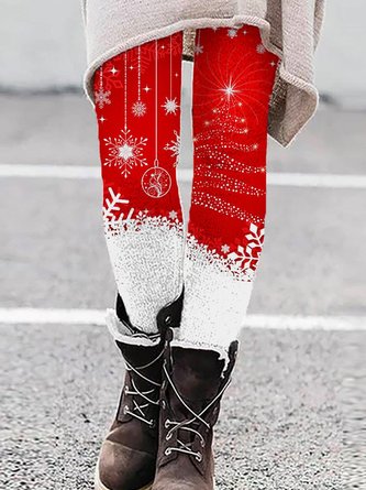 Casual Tight Christmas Jersey Leggings