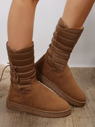 Winter Casual Quilted Lace-Up Warm Lined Snow Boots