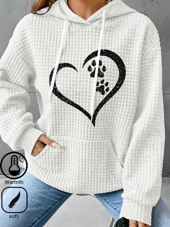 Dog Lover Paw Heart Casual Hoodie
