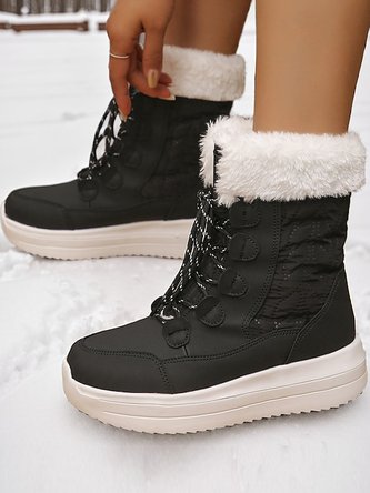 Winter Thick Bottom Plain Cotton-Padded Boots
