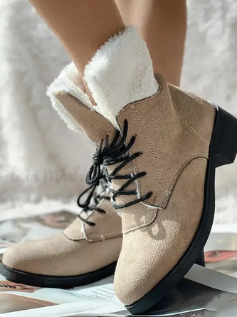 Winter Plain Casual Cotton-Padded Boots