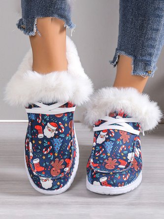 Winter Canvas Casual Christmas Cotton-Padded Boots