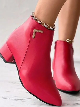 Autumn Pu Plain Casual Chelsea Boots