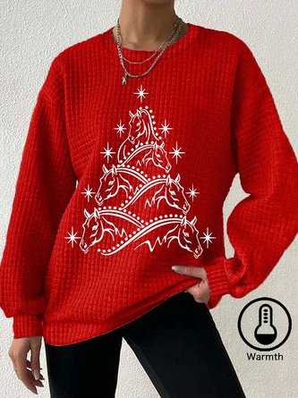 Christmas Crew Neck Loose Casual Sweatshirt