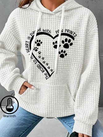 Plus size Jacquard Loose Casual Hoodie