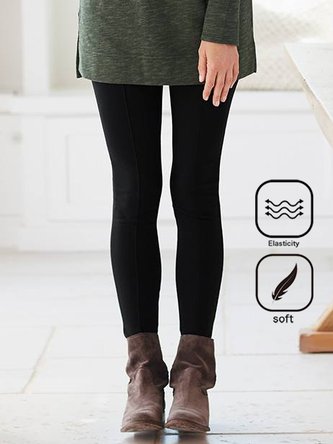 Casual Jersey Tight Plain Leggings