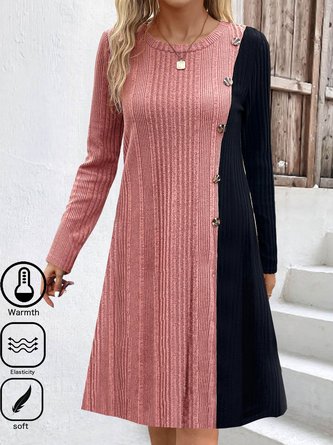 Knitted Casual Buckle Dress