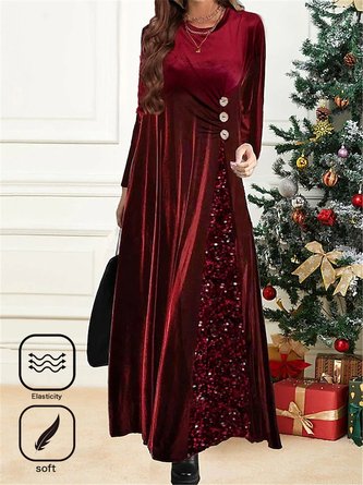 Casual Christmas Glitter Dress