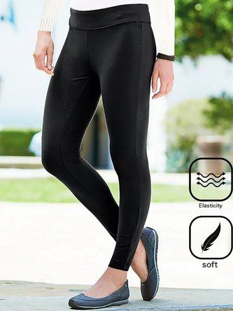 Plus size Casual Plain Leggings