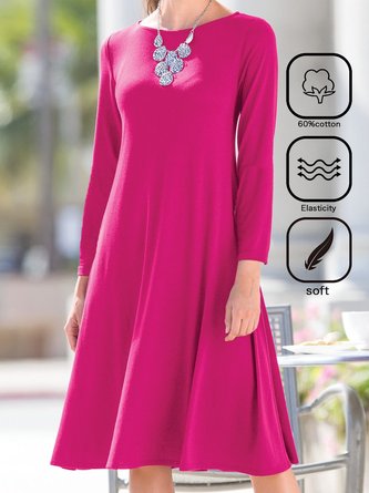 Casual Loose Crew Neck Dress
