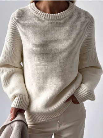 Wool Casual Crew Neck Single-Breasted Sweater main image 0
