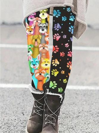 Dog Print Leggings | zolucky