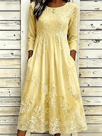 Crew Neck Casual 3D Printing Dress No