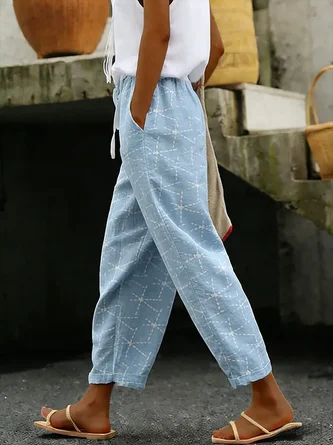 H Line Baggy Pants Daily Going Out Pants Casual Printing Abstract Spring Fall Pants