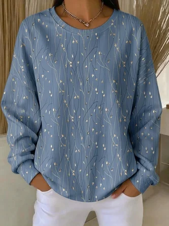 Casual Loose Leaf Sweatshirt