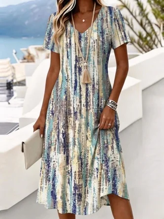 Casual Abstract Regular Fit Dress No