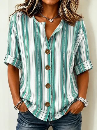 Loose Casual Stand Collar Shirt