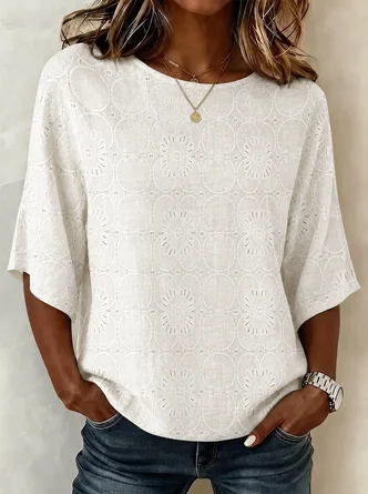 Casual Loose Crew Neck Blouse