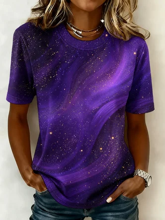 Starry Sky Regular Fit Casual T Shirt