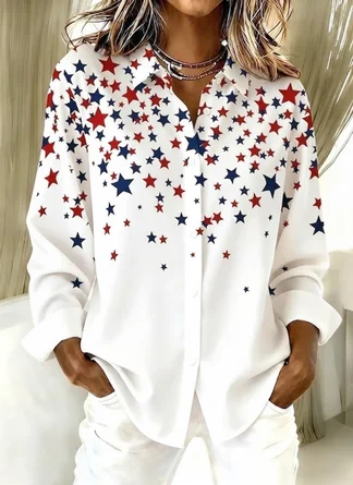 Casual Star Shirt Collar Regular Fit Shirt
