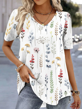 V Neck Casual T Shirt