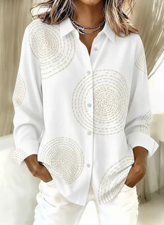Regular Fit Geometric Simple Cotton Shirt