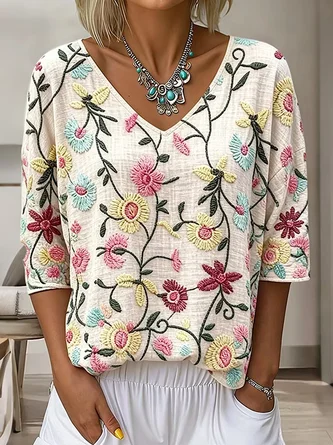 V Neck Casual Jersey 3D Printing T Shirt