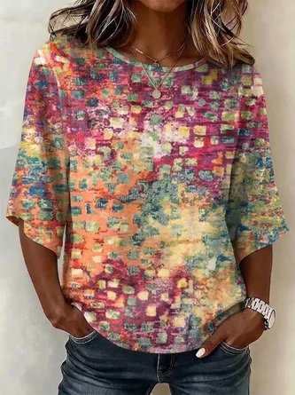 Casual Abstract Regular Fit Blouse