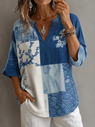 Loose Floral Simple Blouse