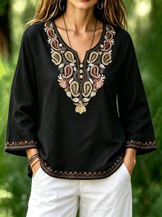 Geometric Casual Loose Blouse