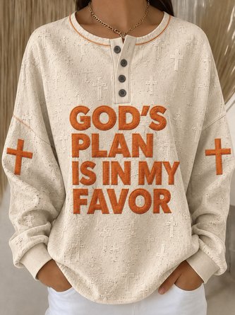 Cross Gods Plan Henry Neck Drop Shoulder Sweatshirt