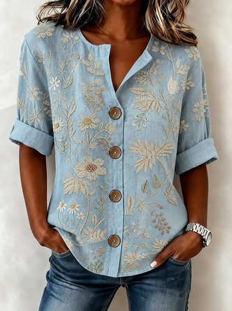 Casual Linen Blend Shirt