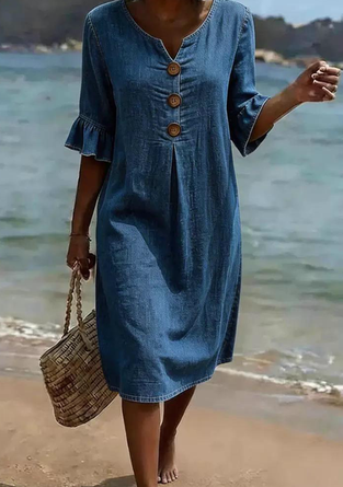 Simple Regular Fit Plain Dress No