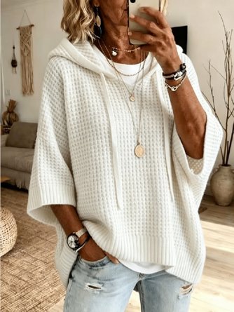 Casual Loose Yarn Wool Yarn Plain Sweater